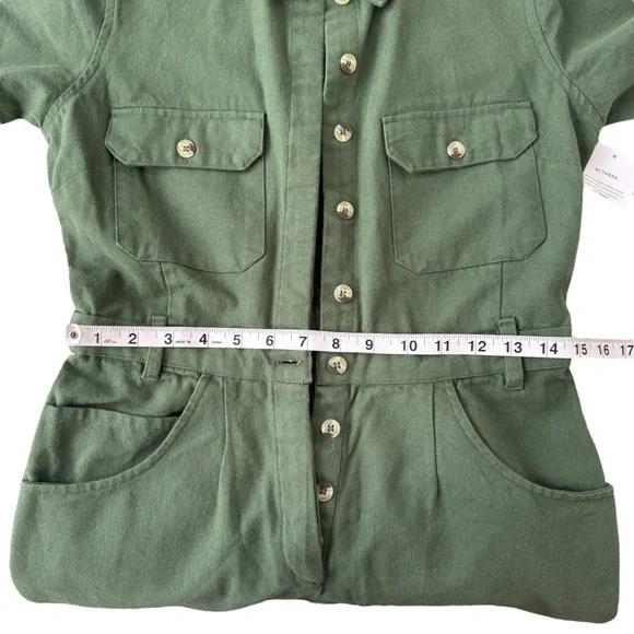 Green Utility Short-Sleeve Jumpsuit - Picture 6 of 8